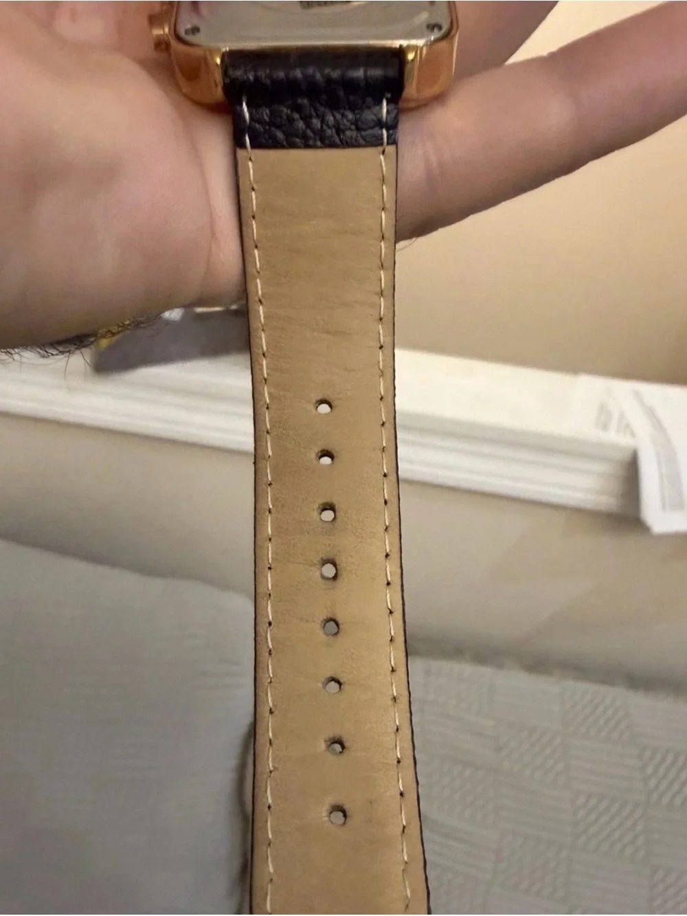 Bronzo Italia Square Chronograph Watch Rose Gold Plated Bronze Roman Numeral